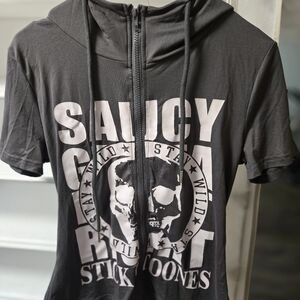 SHEIN Black and White Graphic Hoodie